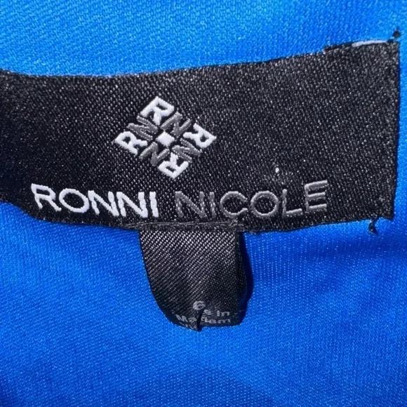 Ronni Nicole size 6 blue lace dress with intricate lace detailing throughout. - Picture 3 of 4